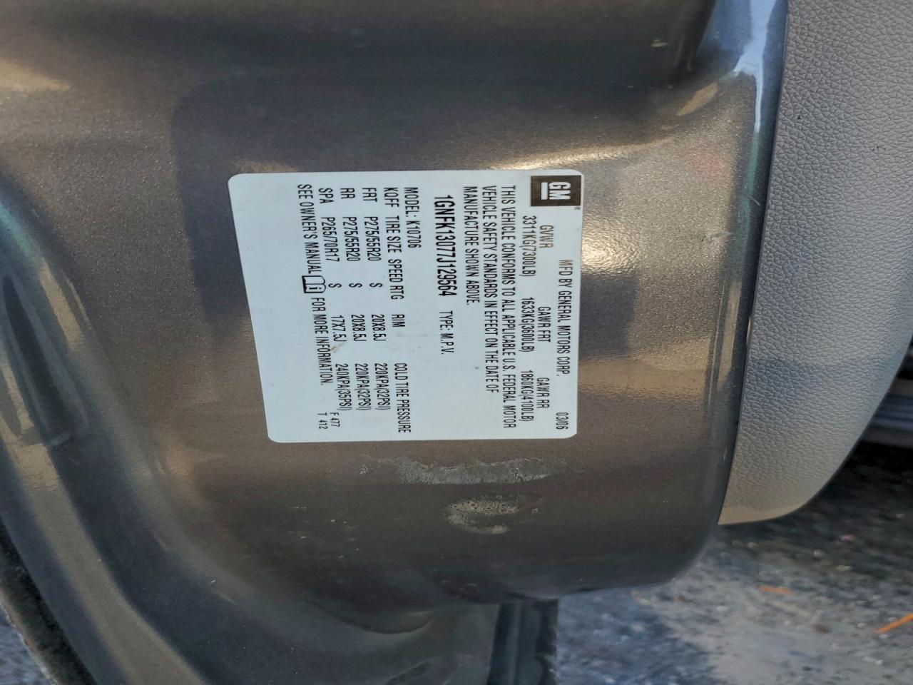 2007 CHEVROLET TAHOE K1500 photo 13