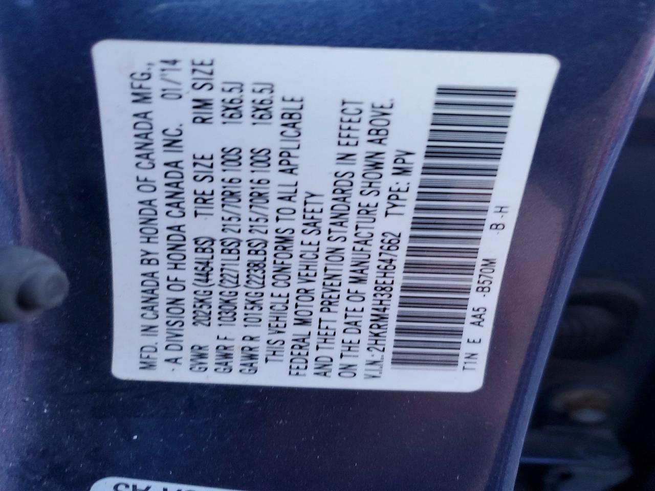 2014 HONDA CR-V LX photo 13