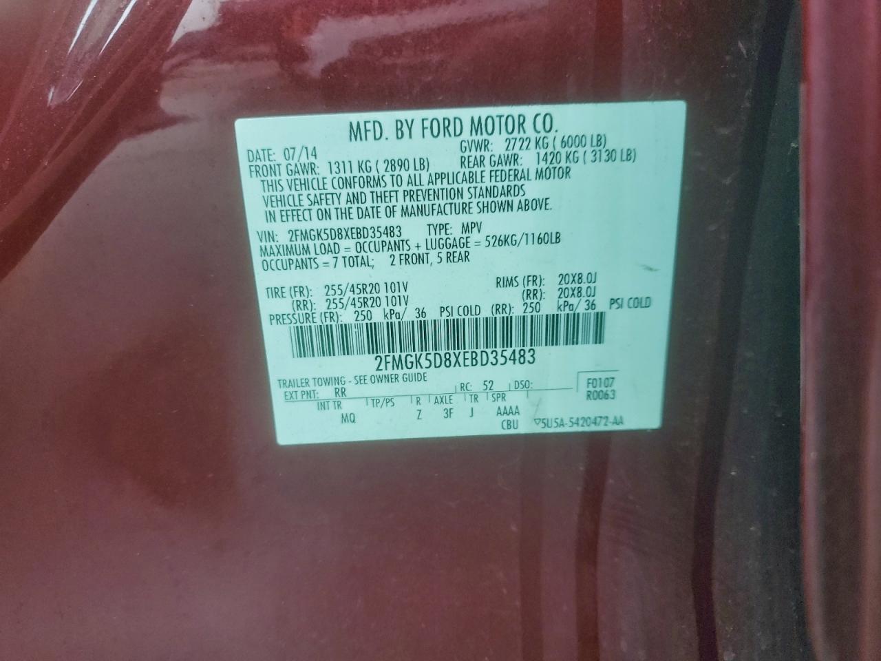 2014 FORD FLEX LIMITED photo 13