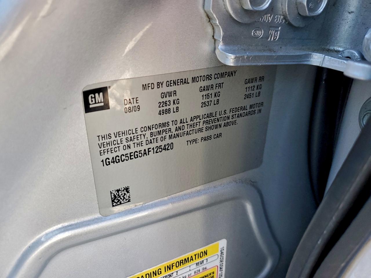 2010 BUICK LACROSSE CXL photo 12