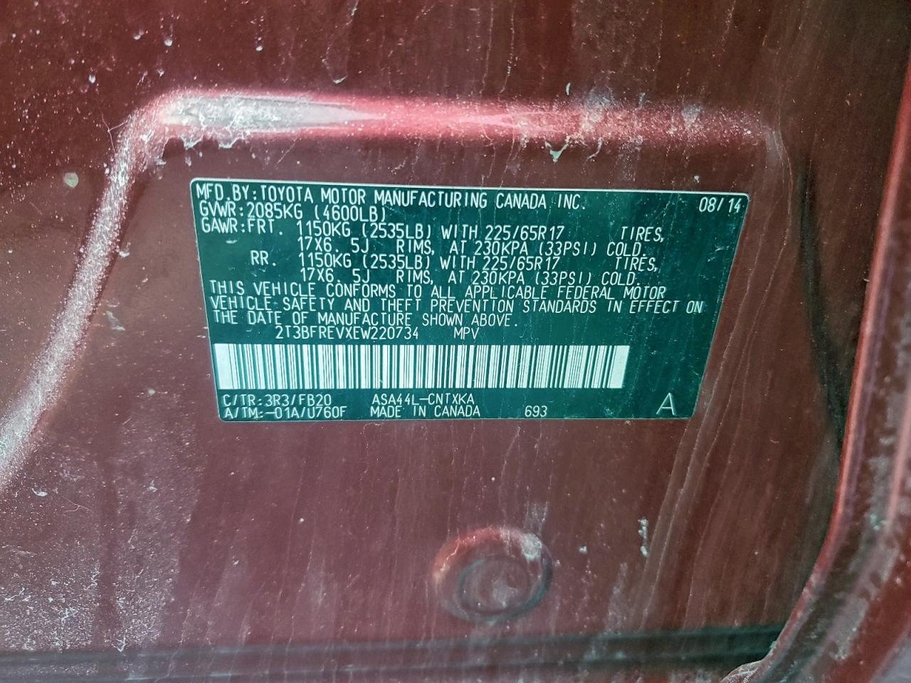 2014 TOYOTA RAV4 LE photo 27