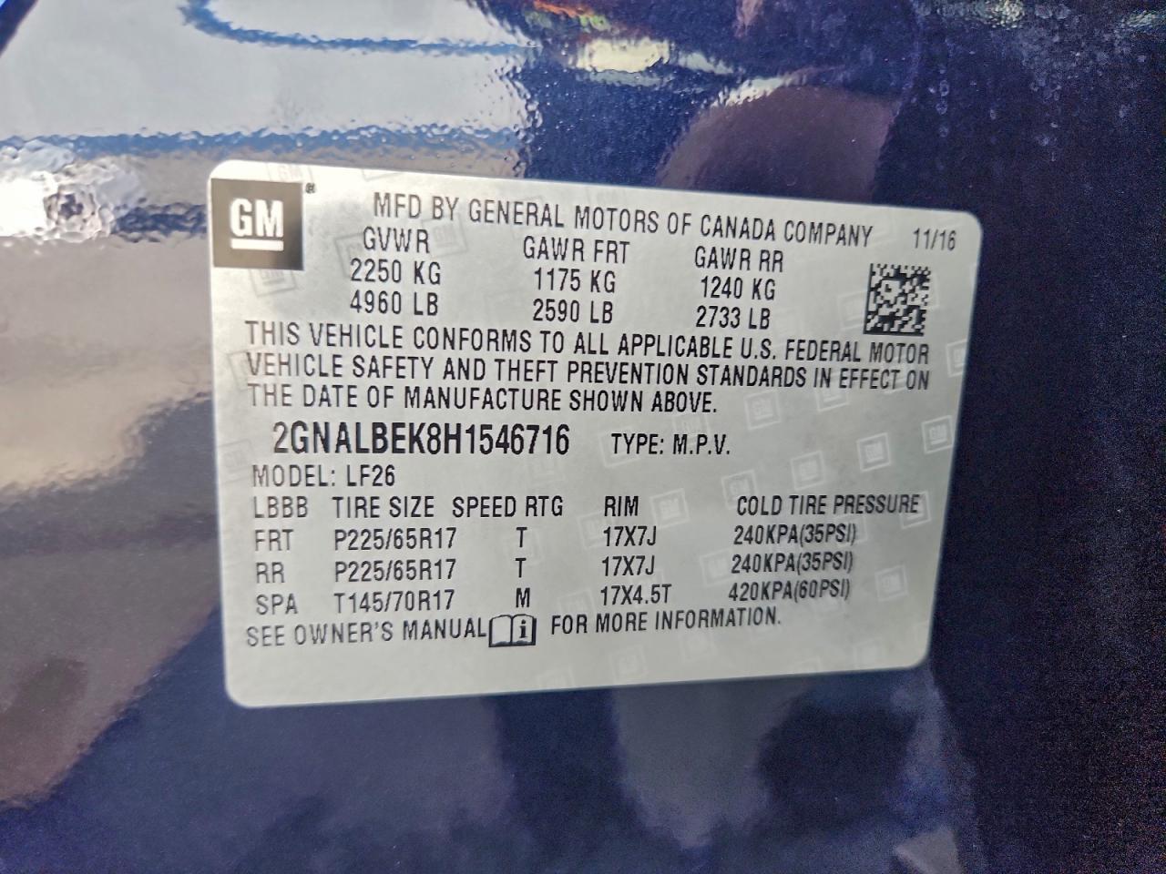 2017 CHEVROLET EQUINOX LS photo 13