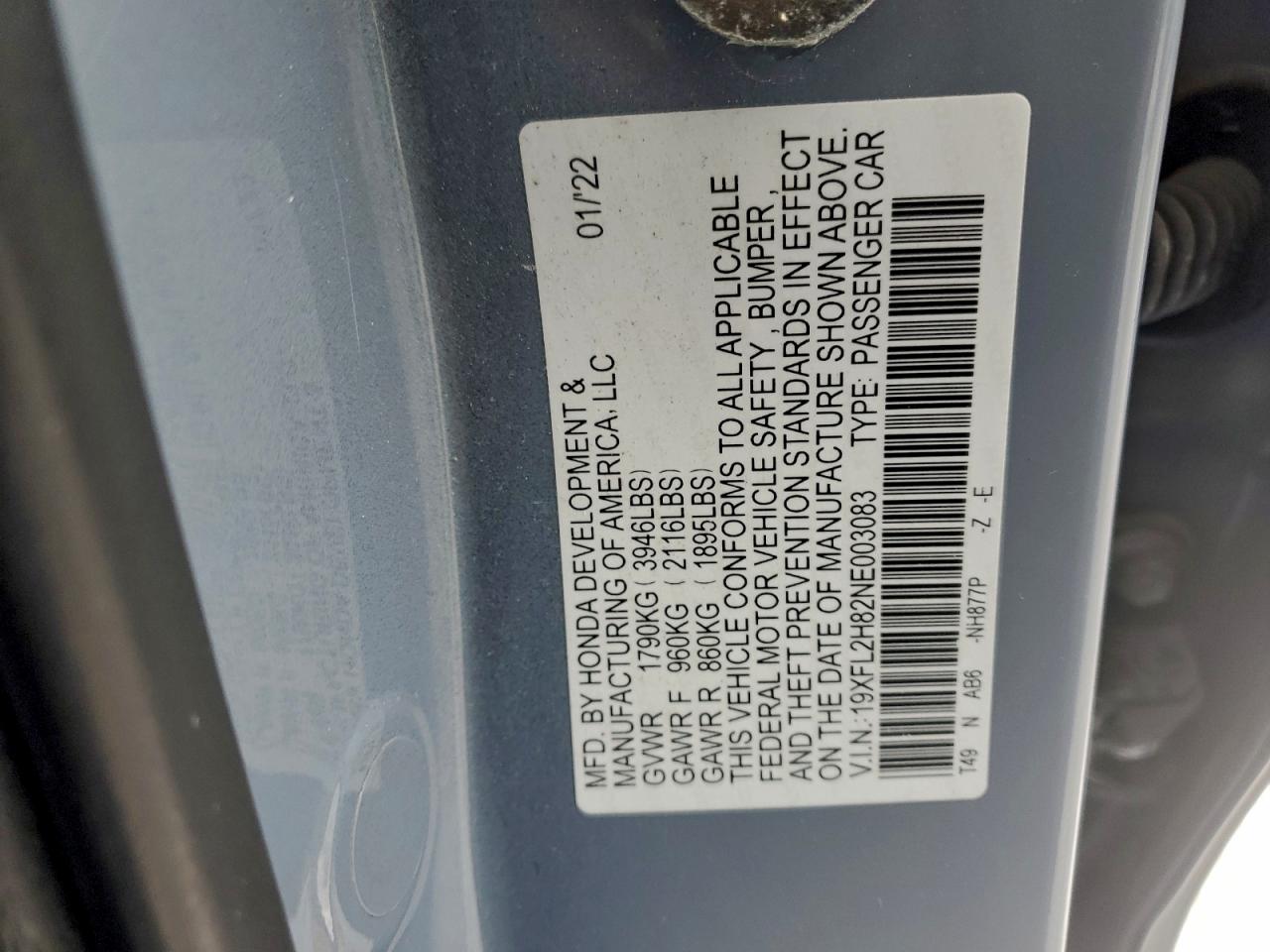 2022 HONDA CIVIC SPORT photo 12