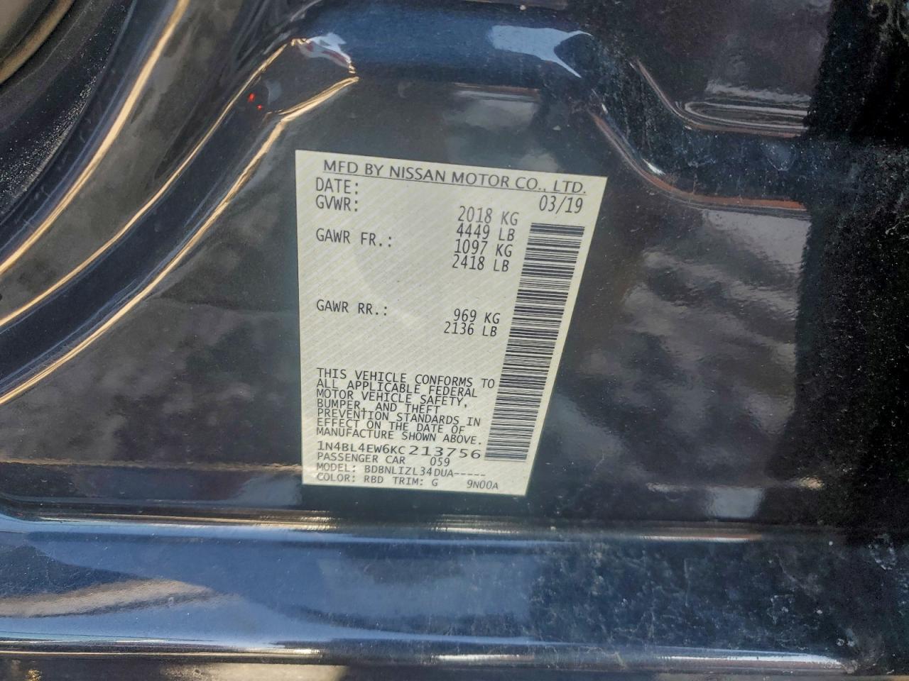 2019 NISSAN ALTIMA SL photo 34