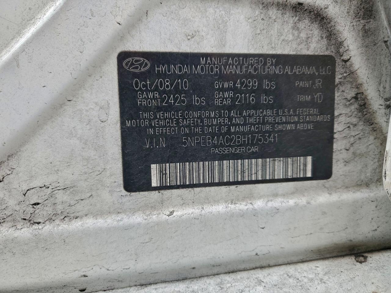 2011 HYUNDAI SONATA GLS photo 23