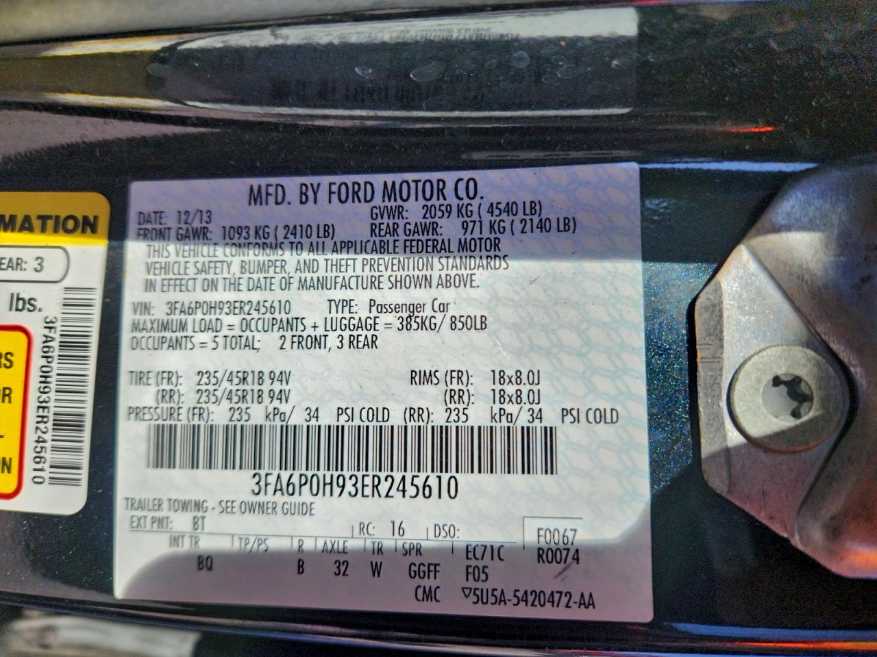 2014 FORD FUSION SE photo 12