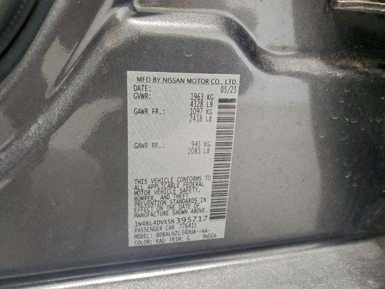 2025 NISSAN ALTIMA SV photo 12