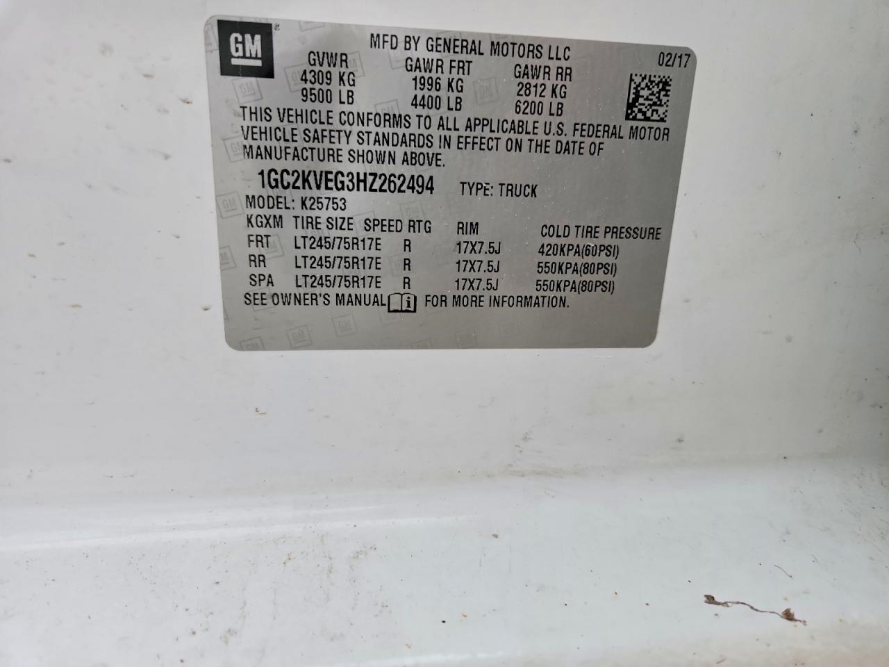 2017 CHEVROLET SILVERADO K2500 HEAVY DUTY LT photo 12