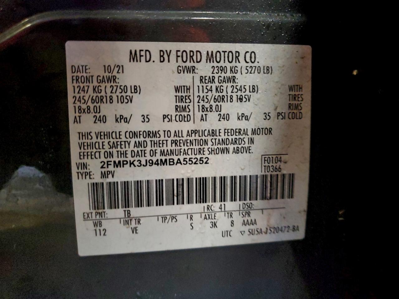 2021 FORD EDGE SEL photo 12