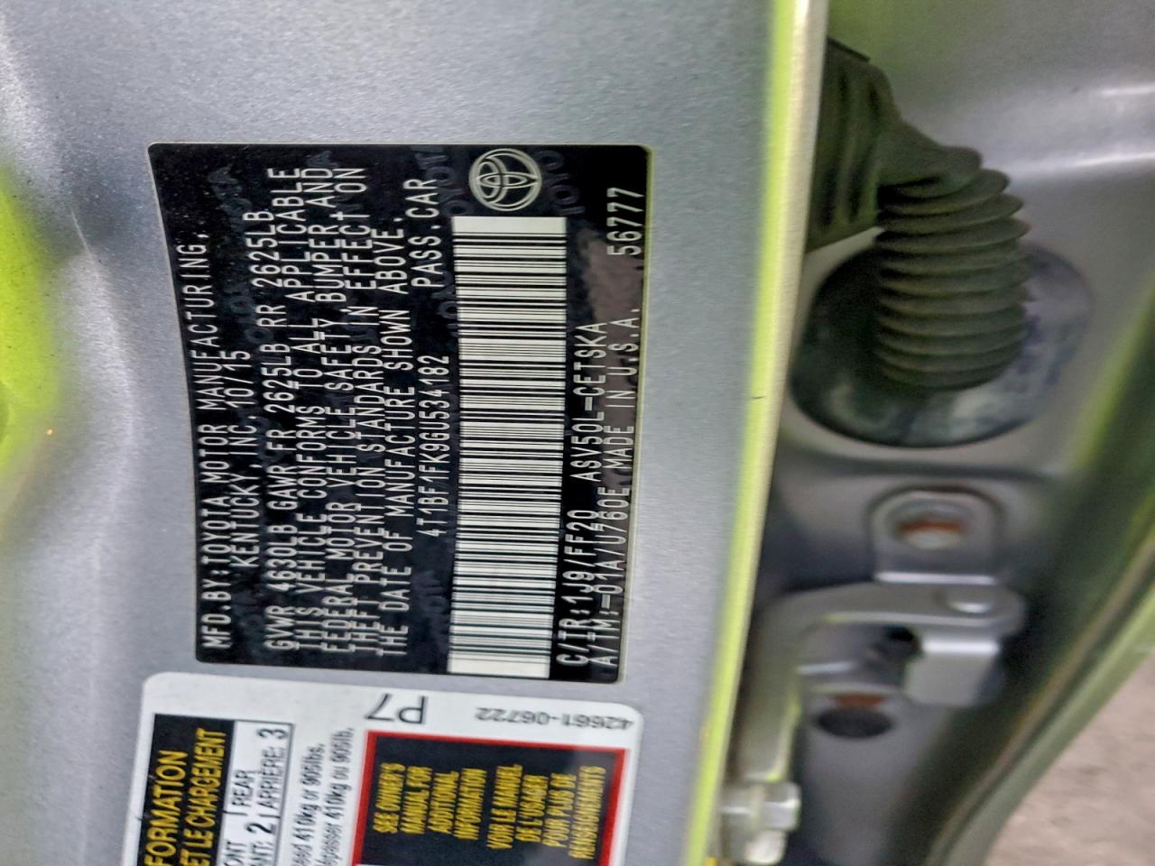 2016 TOYOTA CAMRY LE photo 23