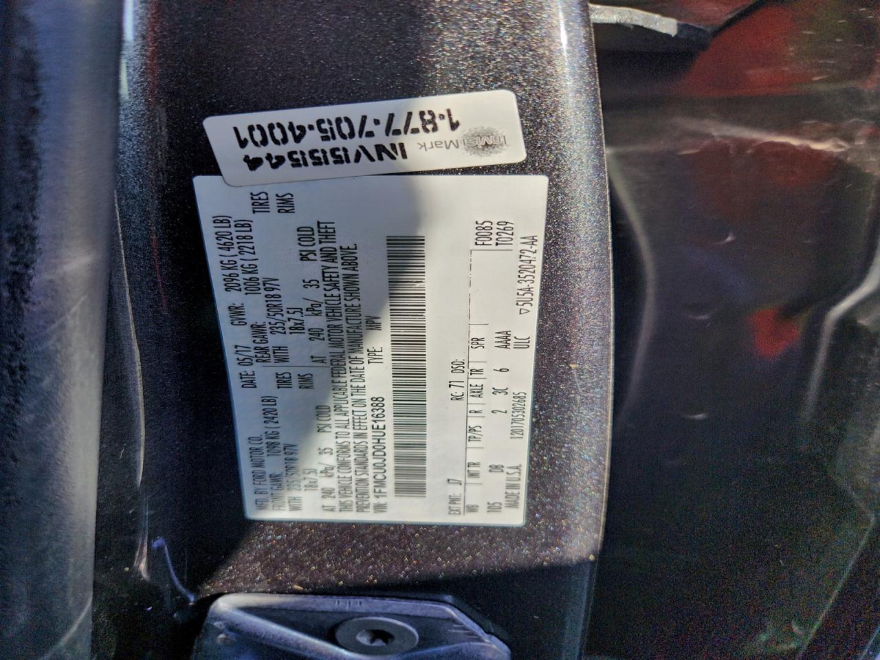 2017 FORD ESCAPE TITANIUM photo 13