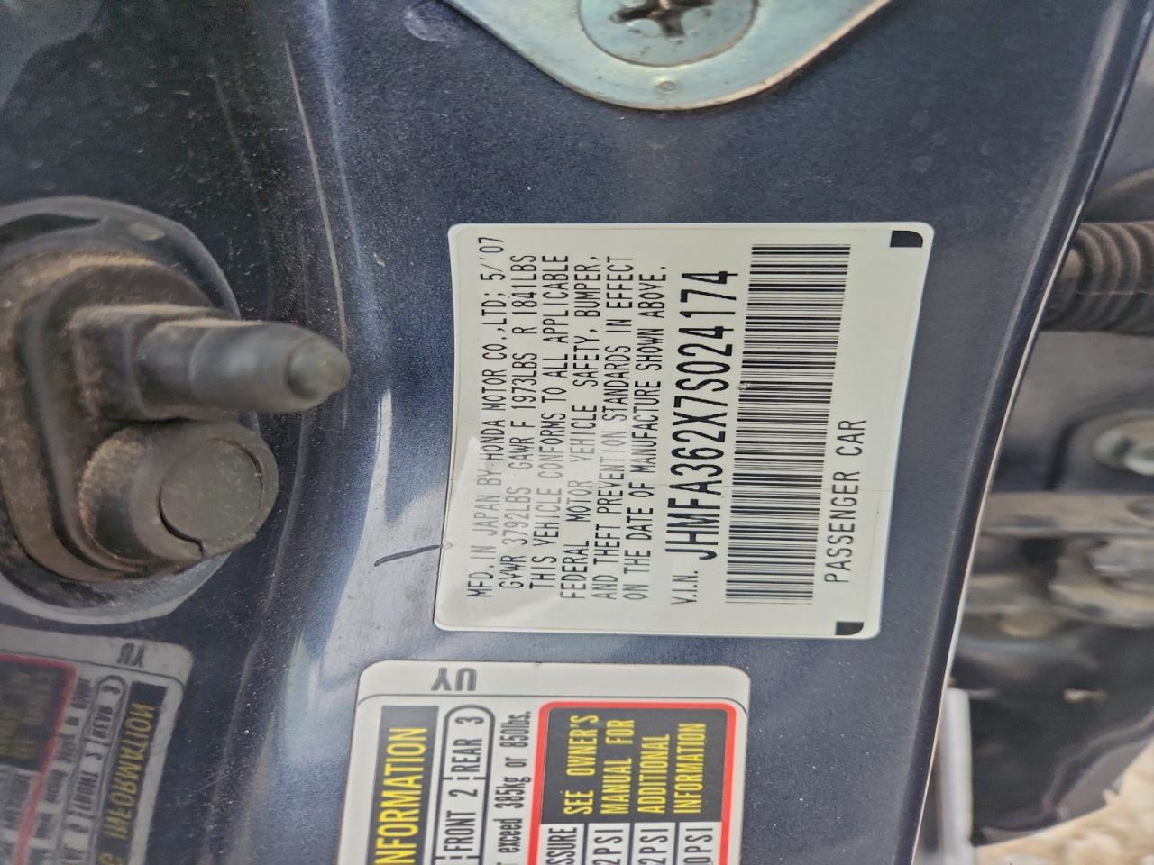 2007 HONDA CIVIC HYBRID photo 12