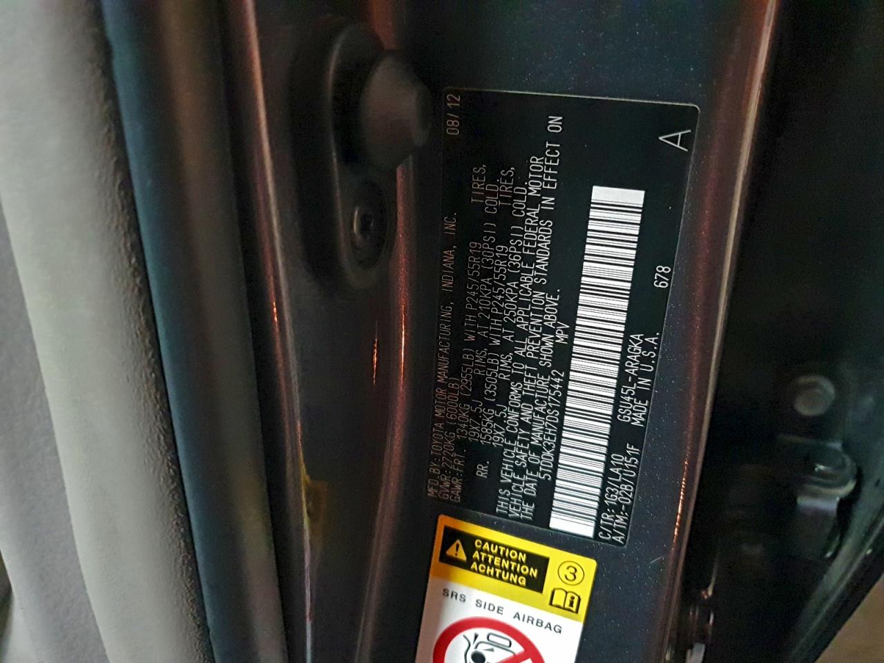 2013 TOYOTA HIGHLANDER LIMITED photo 34