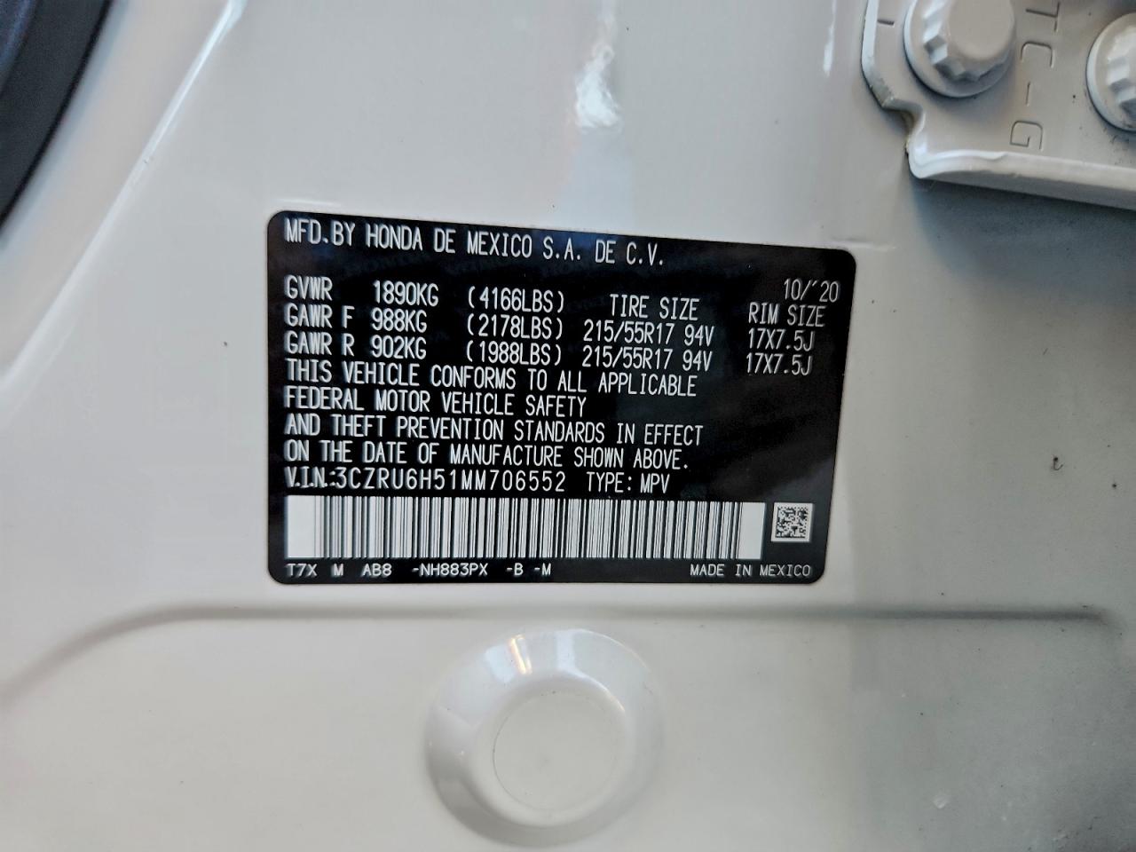 2021 HONDA HR-V EX photo 25