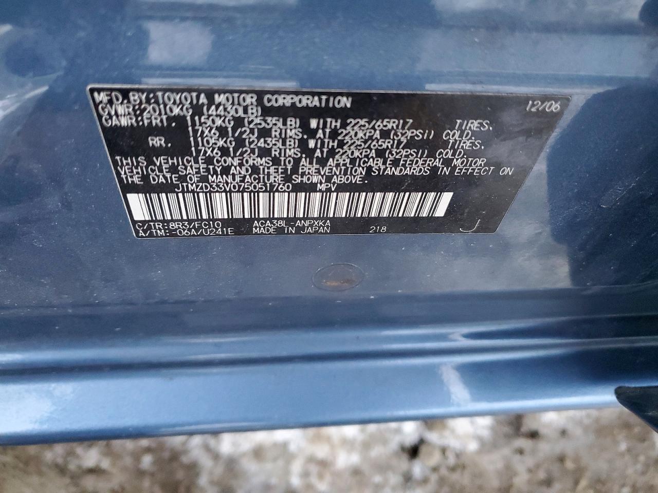 2007 TOYOTA RAV4 photo 13