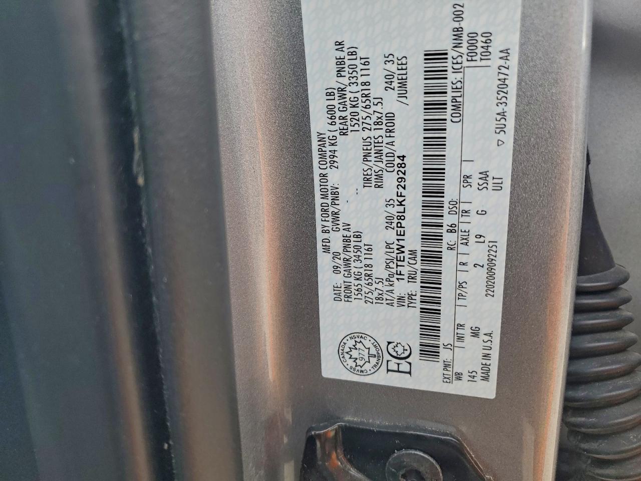 2020 FORD F150 SUPERCREW photo 12