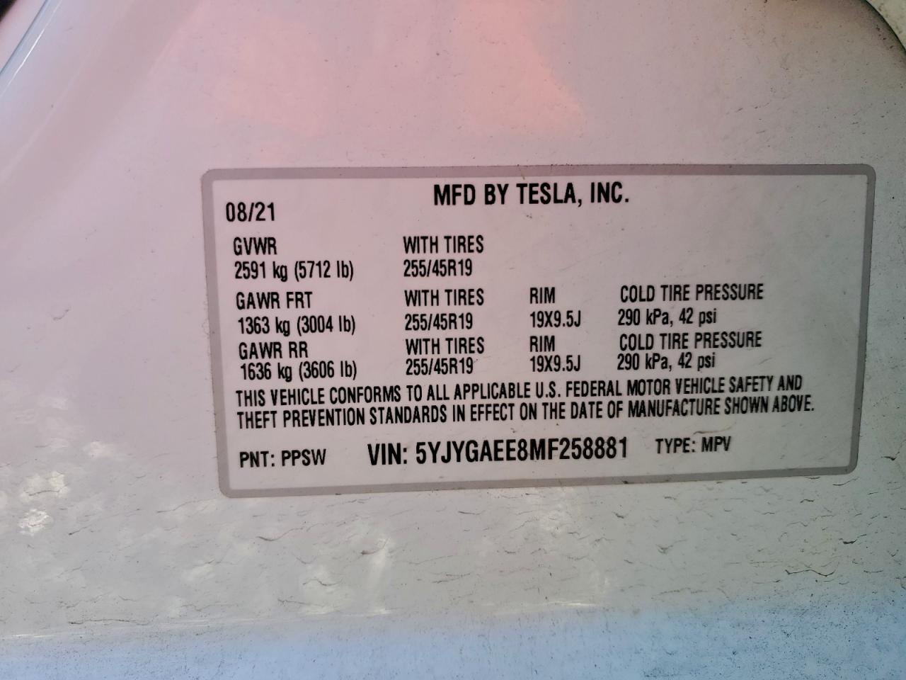 2021 TESLA MODEL Y photo 13