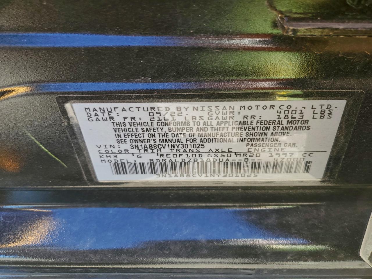 2022 NISSAN SENTRA SV photo 12