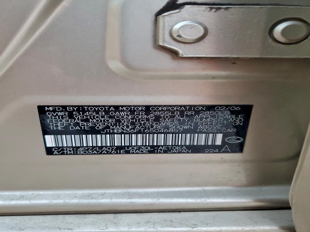 2006 LEXUS LS 430 photo 12
