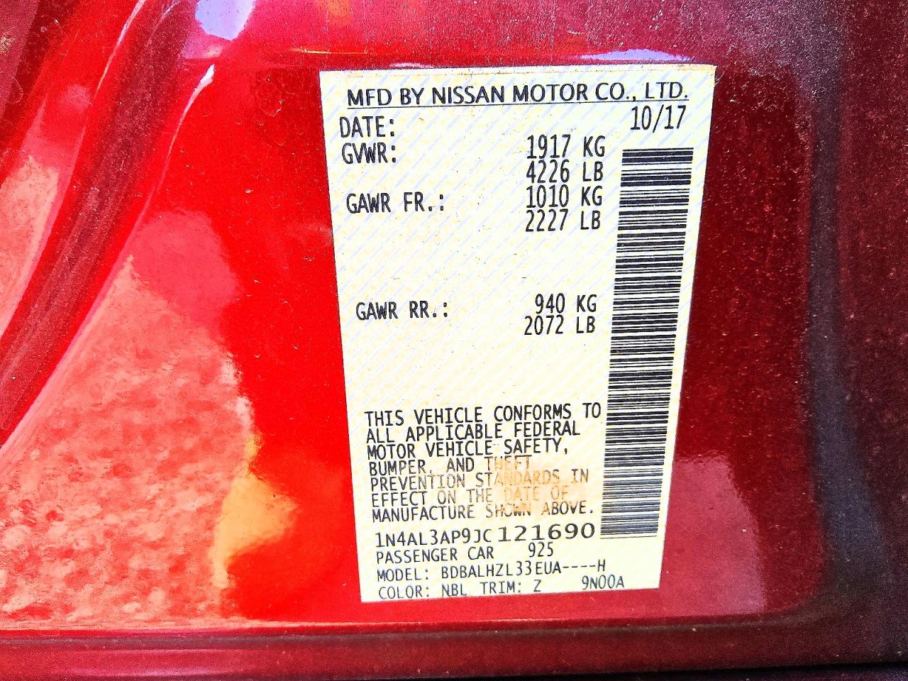 2018 NISSAN ALTIMA 2.5 photo 23