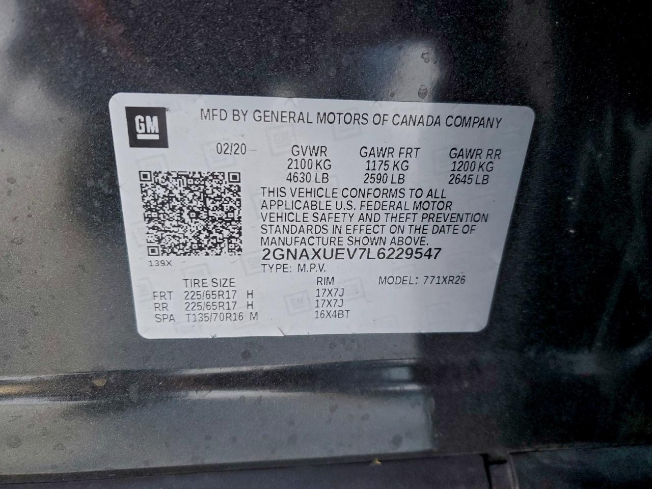 2020 CHEVROLET EQUINOX LT photo 13
