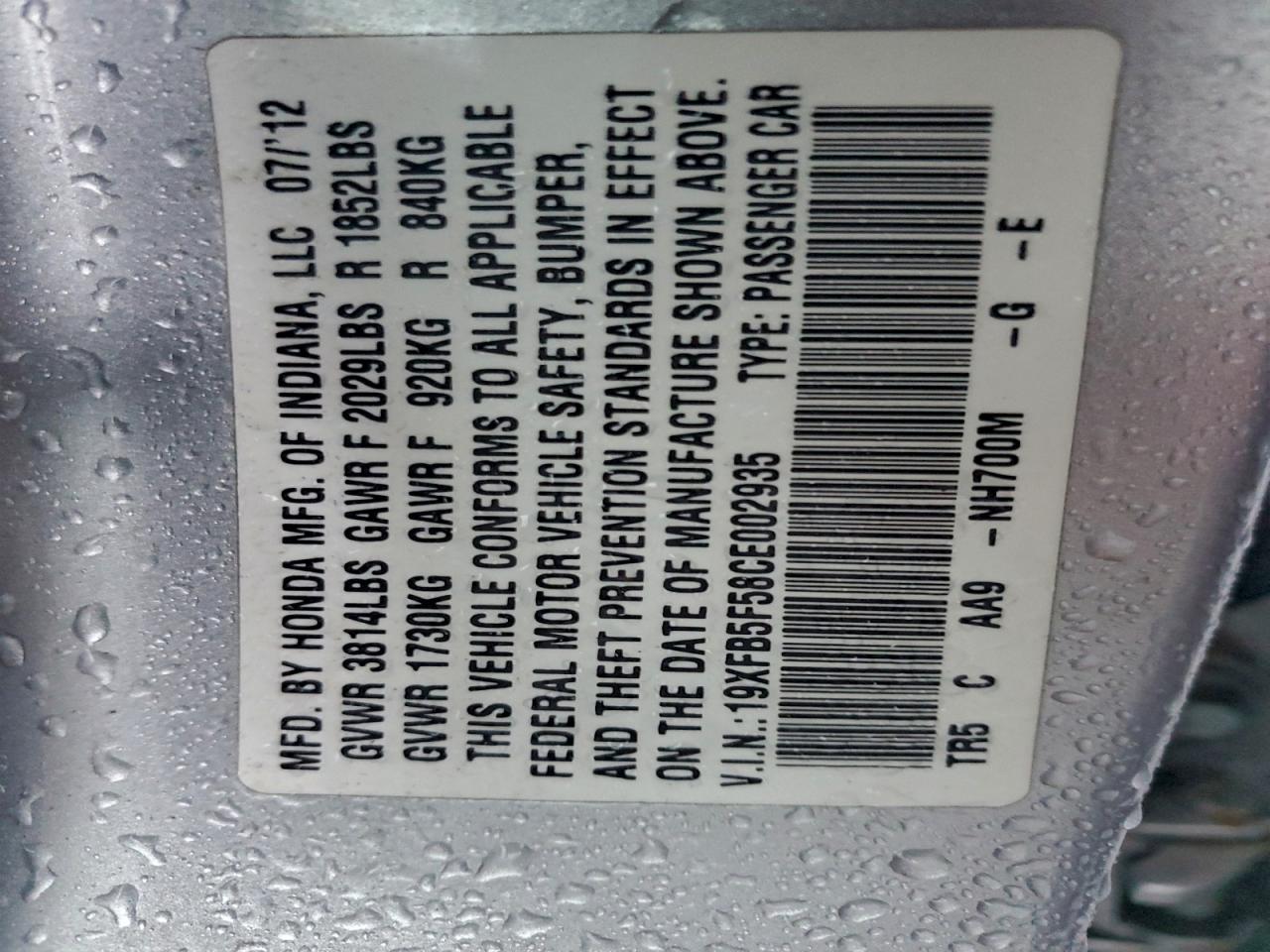 2012 HONDA CIVIC NATURAL GAS photo 37