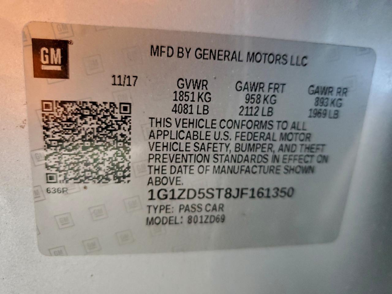 2018 CHEVROLET MALIBU LT photo 13