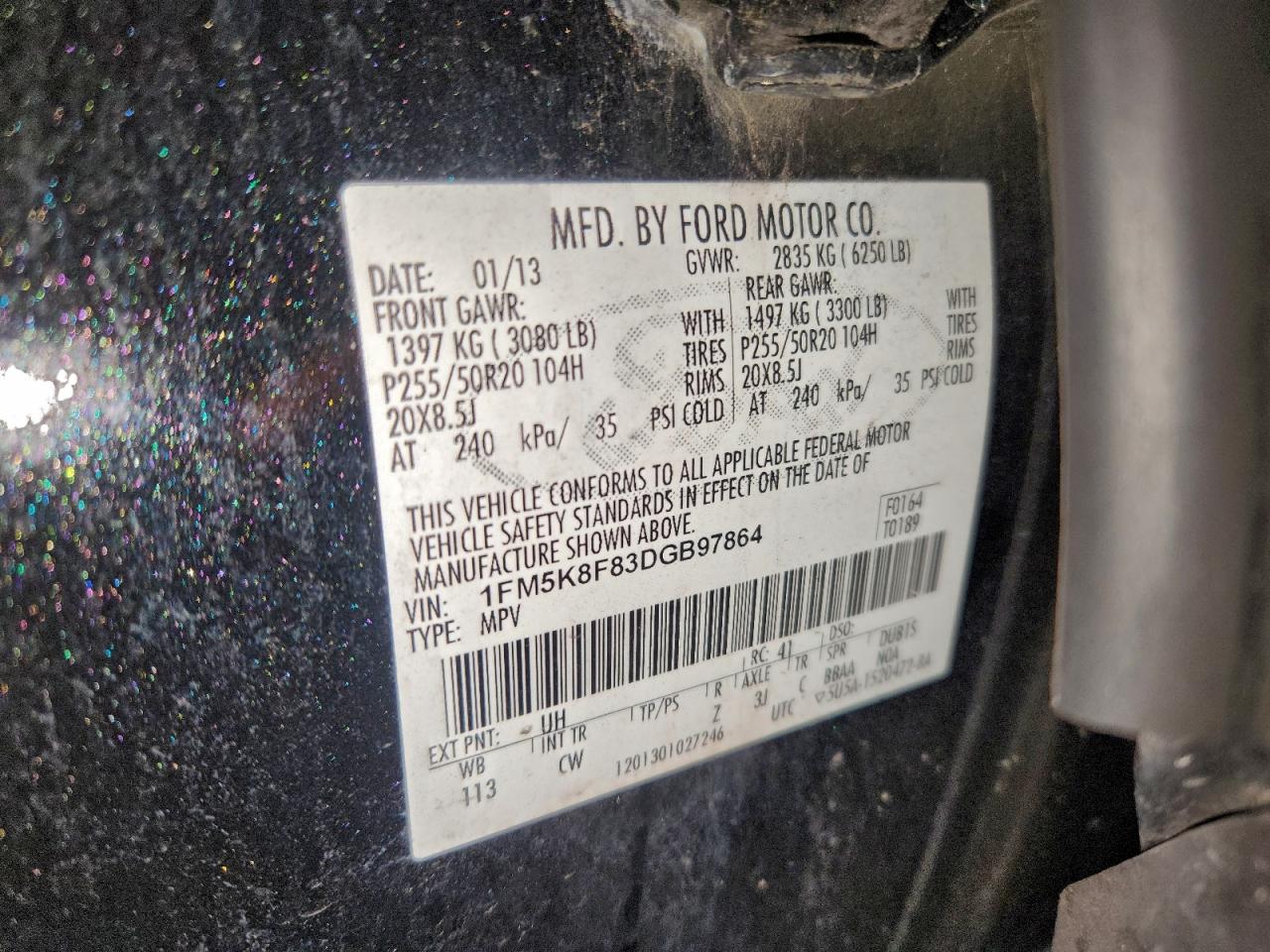 2013 FORD EXPLORER LIMITED photo 13