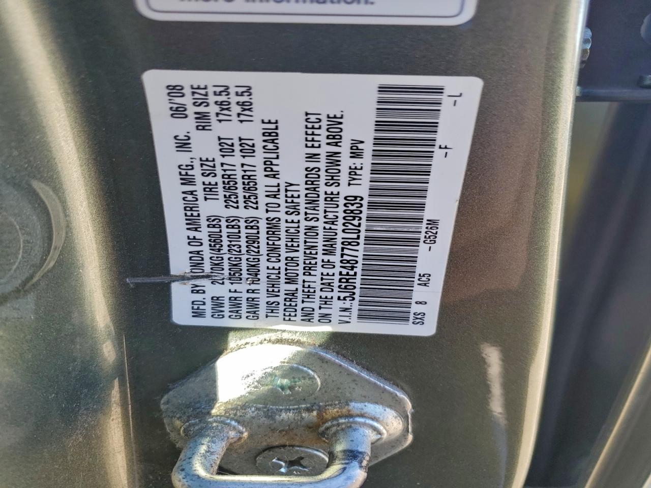 2008 HONDA CR-V EXL photo 23
