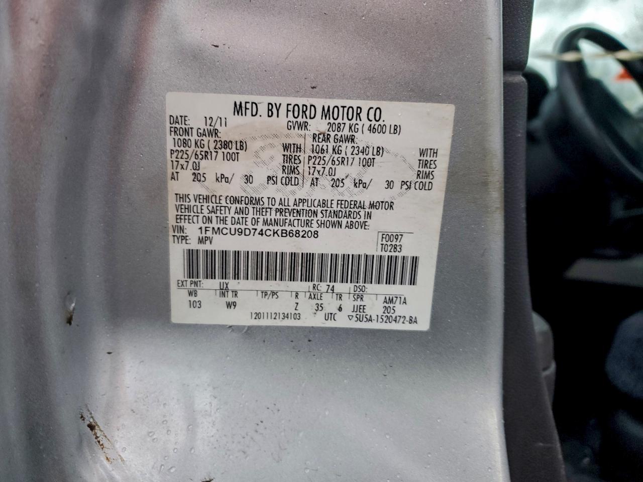 2012 FORD ESCAPE XLT photo 12
