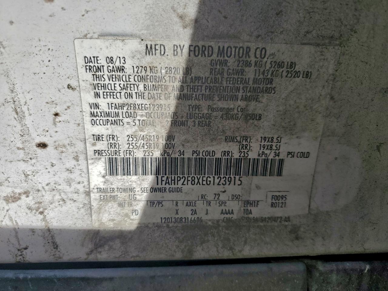 2014 FORD TAURUS LIMITED photo 12