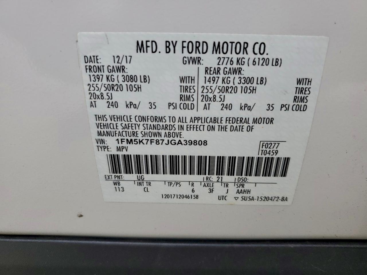 2018 FORD EXPLORER LIMITED photo 23