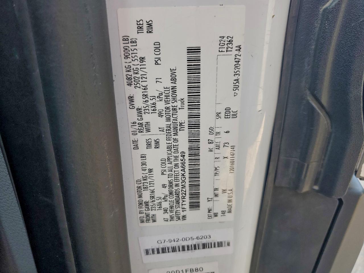 2016 FORD TRANSIT T-250 photo 34