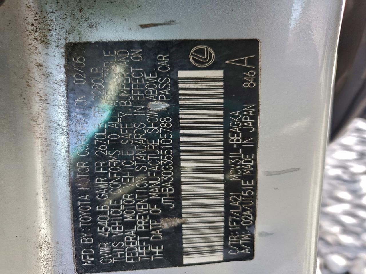 2005 LEXUS ES 330 photo 23