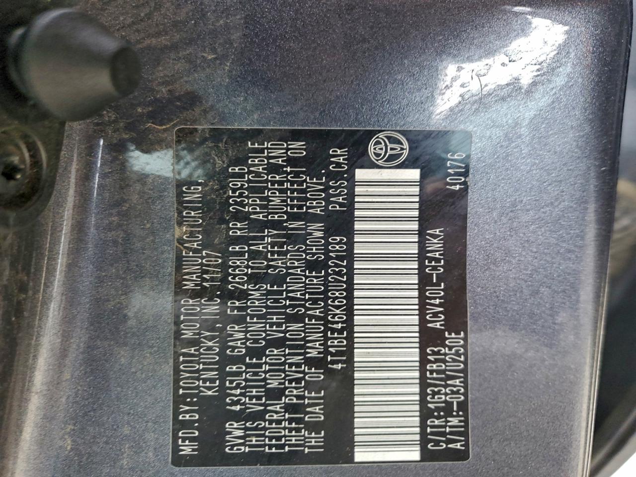 2008 TOYOTA CAMRY CE photo 23