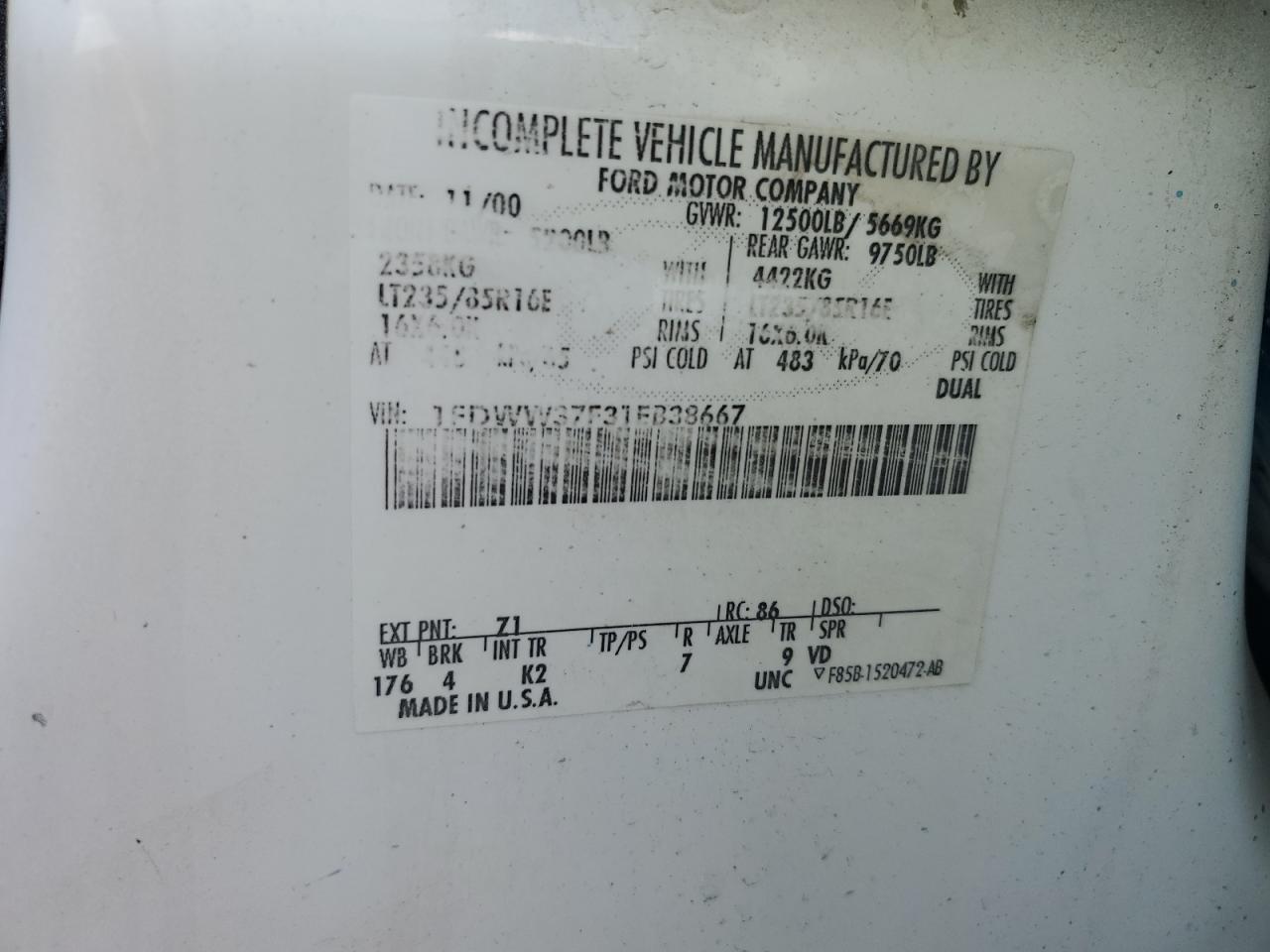 2001 FORD F350 SUPER DUTY photo 23