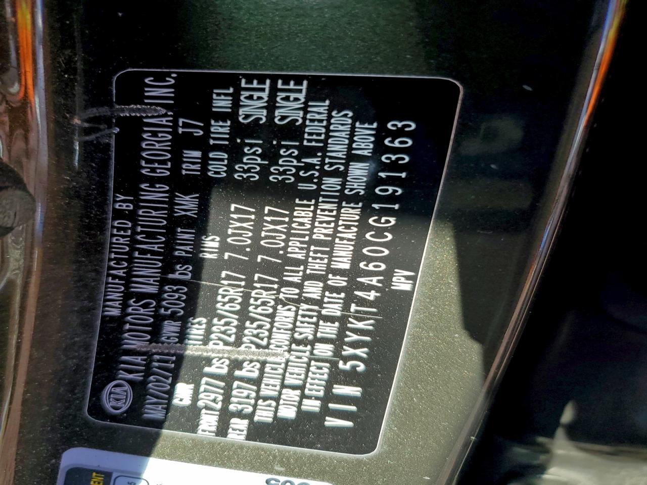 2012 KIA SORENTO BASE photo 34