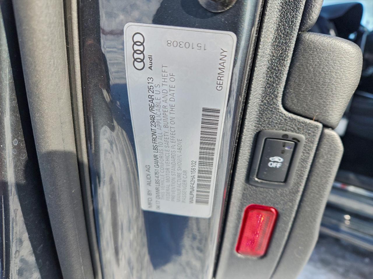 2017 AUDI A4 PREMIUM PLUS photo 12