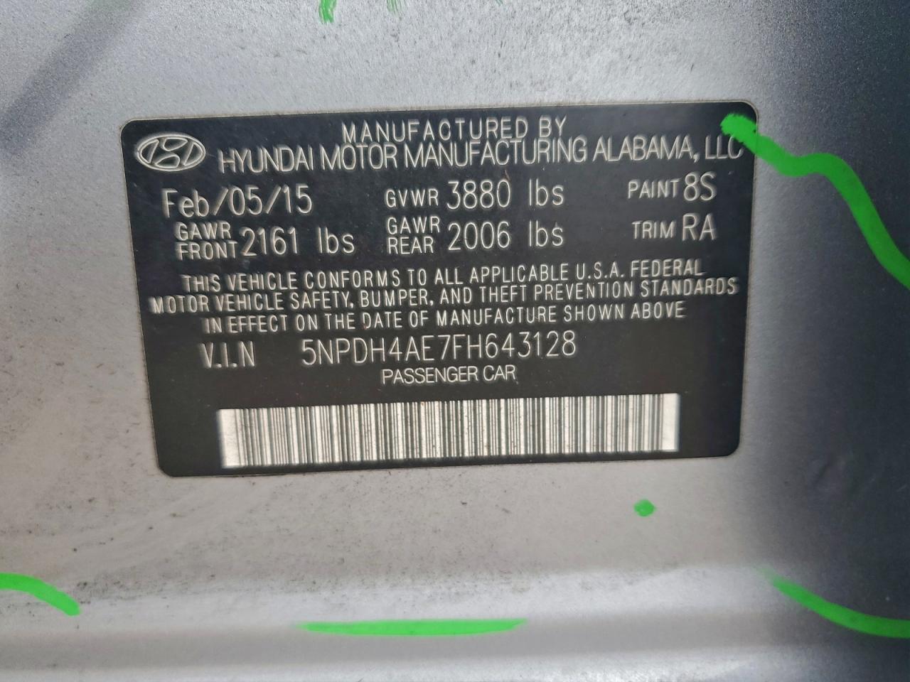 2015 HYUNDAI ELANTRA SE photo 45