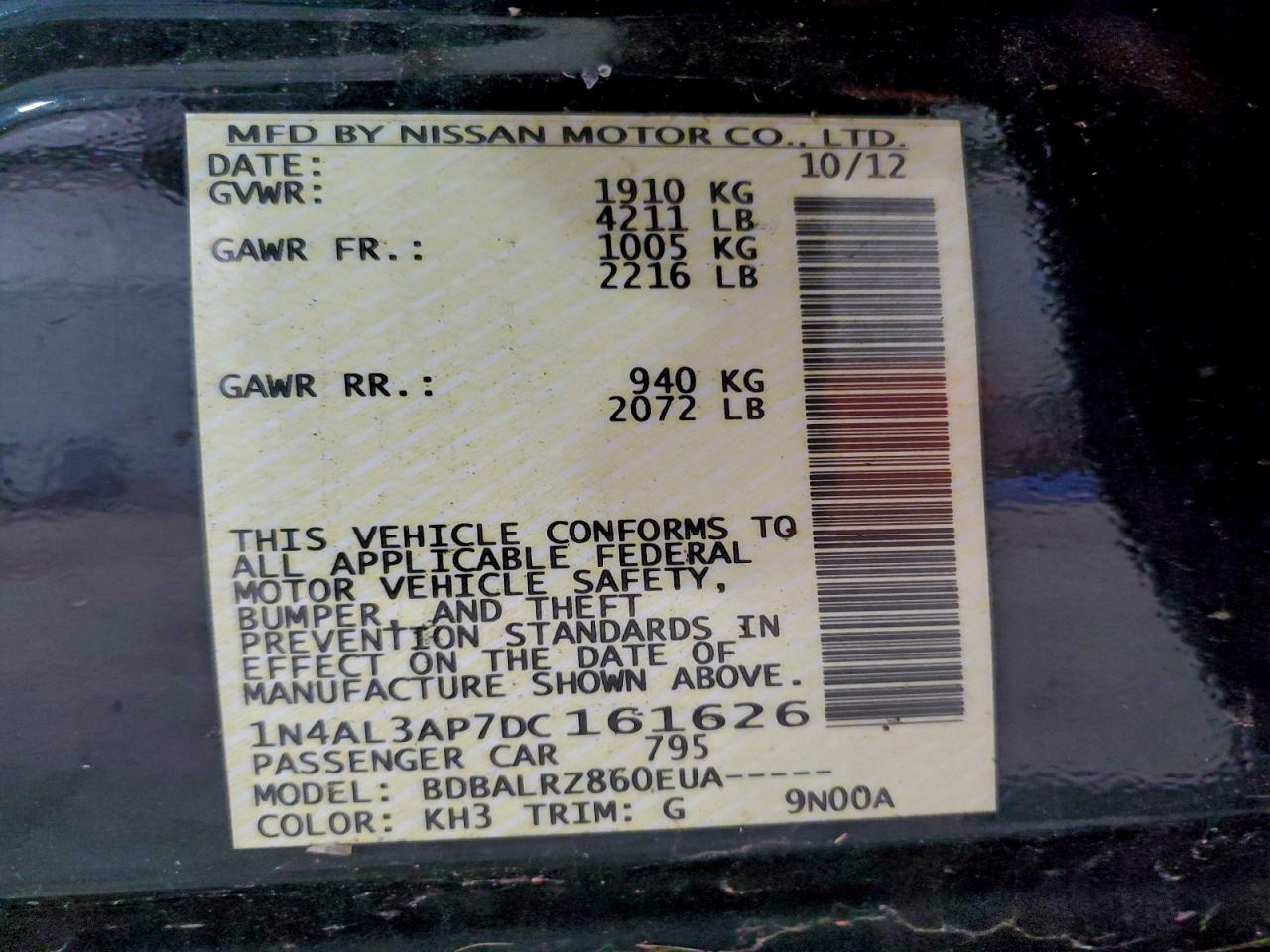 2013 NISSAN ALTIMA 2.5 photo 13