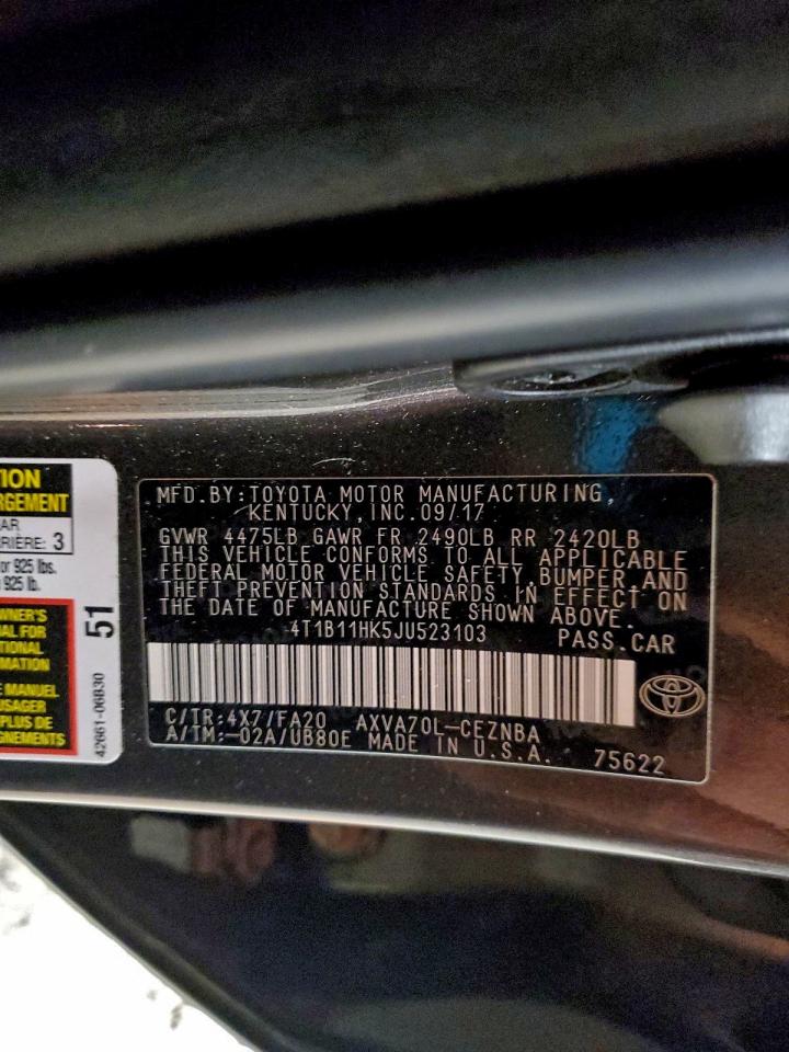 2018 TOYOTA CAMRY L photo 34