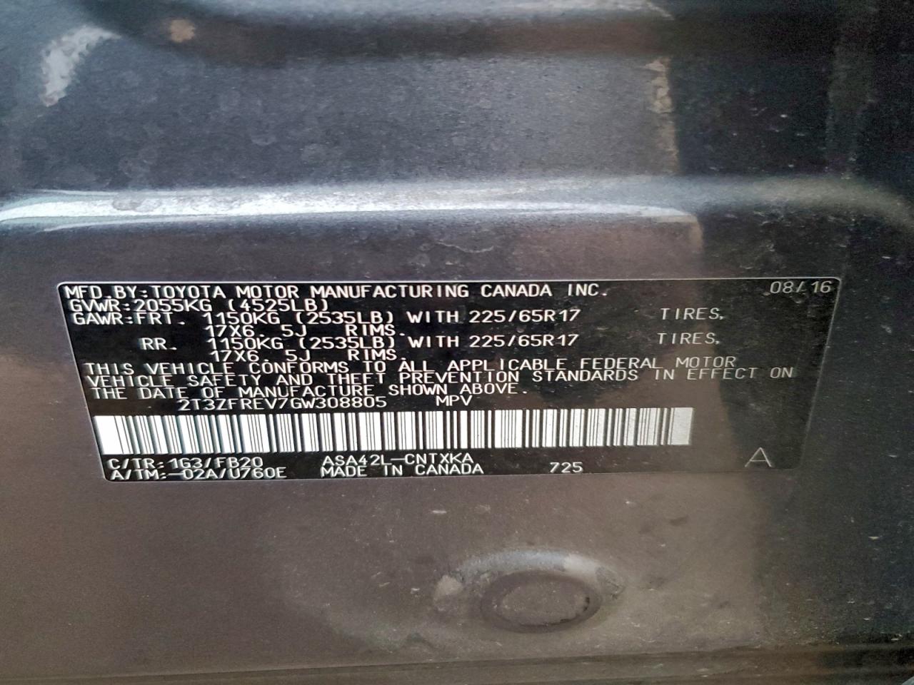 2016 TOYOTA RAV4 LE photo 13