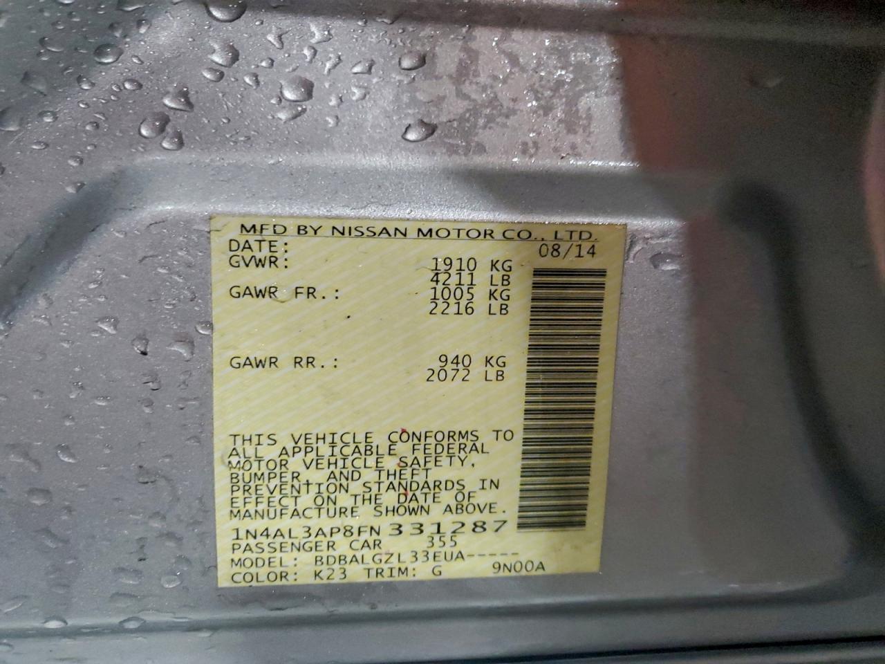 2015 NISSAN ALTIMA 2.5 photo 25