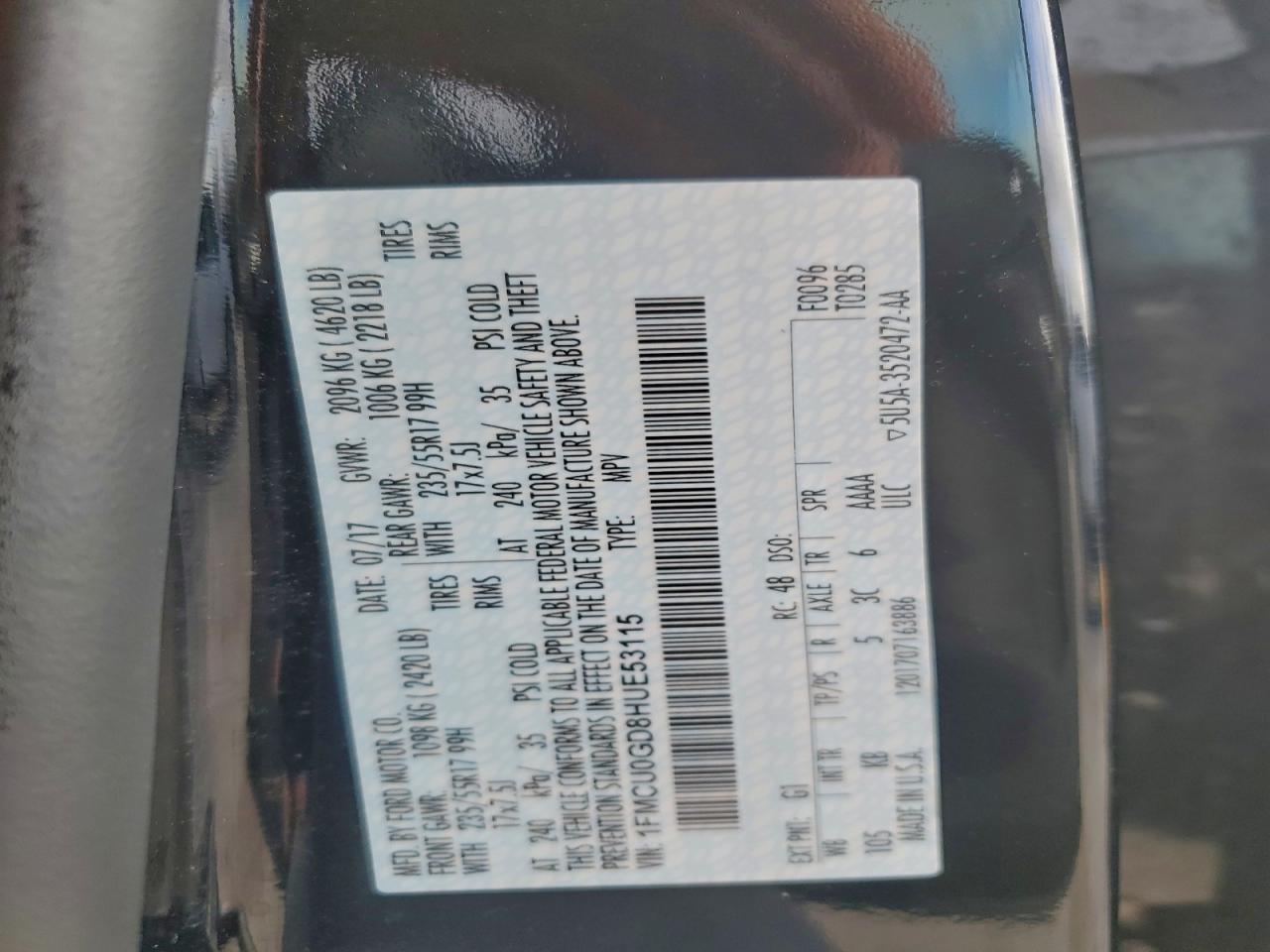 2017 FORD ESCAPE SE photo 13