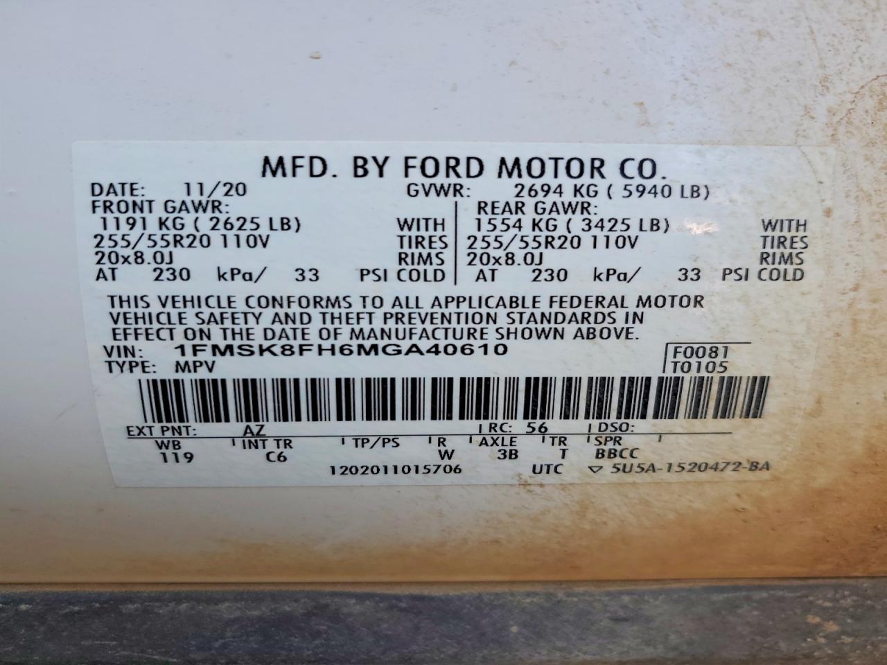 2021 FORD EXPLORER LIMITED photo 23