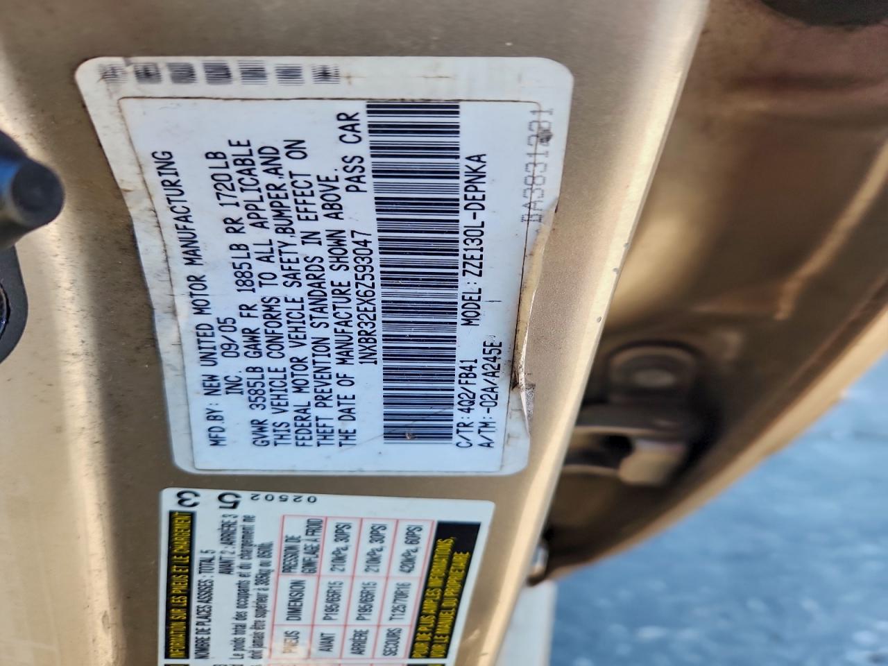 2006 TOYOTA COROLLA photo 23