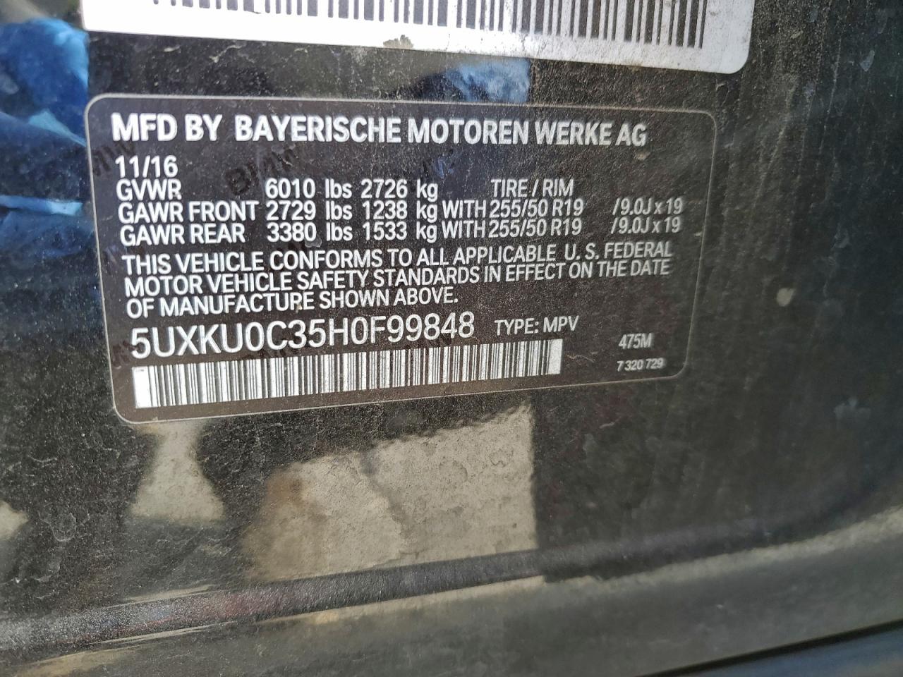 2017 BMW X6 SDRIVE35I photo 37