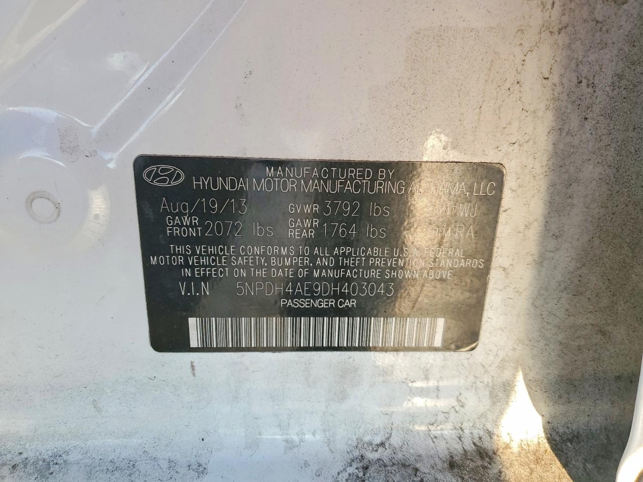 2013 HYUNDAI ELANTRA GLS photo 23