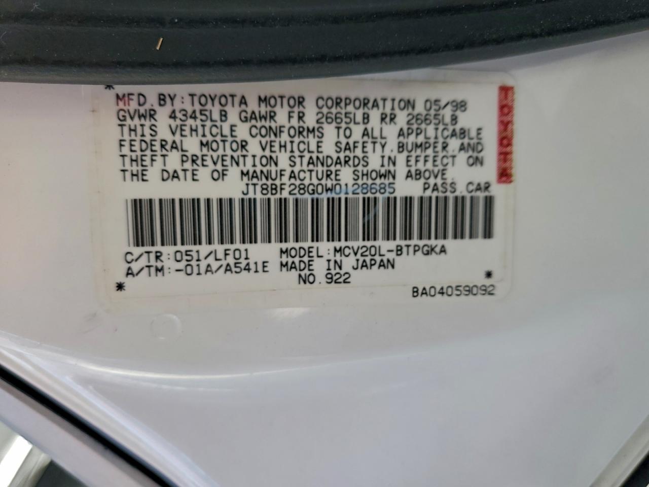 1998 LEXUS ES 300 photo 23