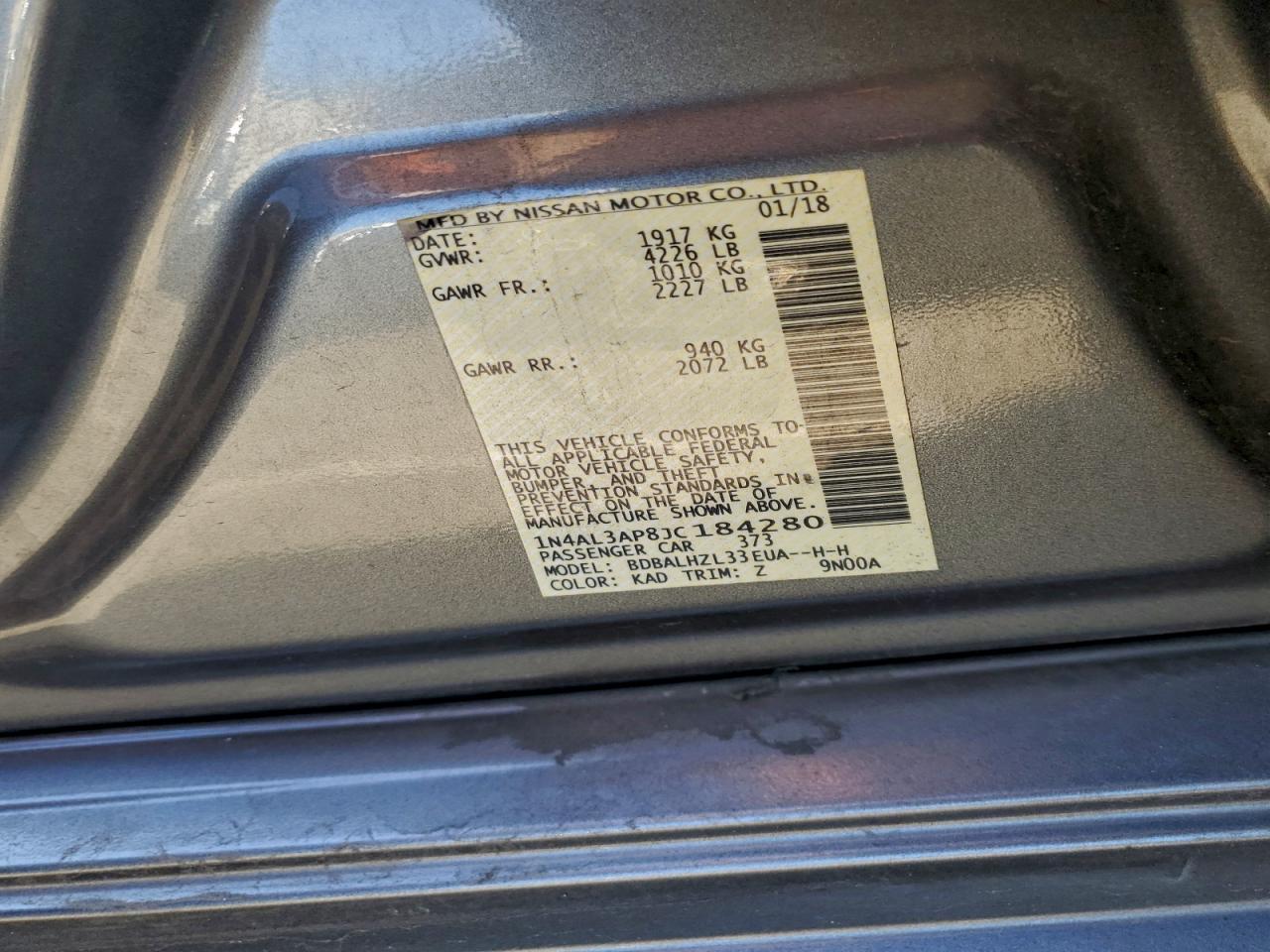 2018 NISSAN ALTIMA 2.5 photo 34